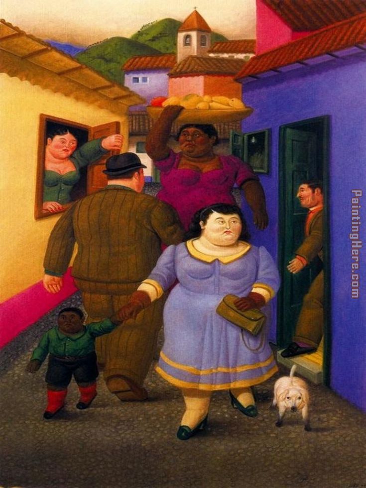 La calle painting - Fernando Botero La calle art painting